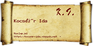 Kocsár Ida névjegykártya