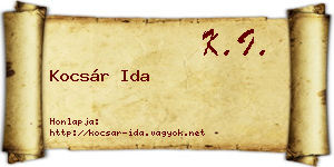 Kocsár Ida névjegykártya