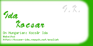 ida kocsar business card